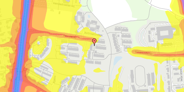 Trafikstøjkort på Robinievej 94, 2620 Albertslund