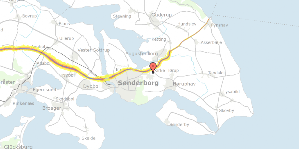 Trafikstøjkort på Linbækvej 7, 6400 Sønderborg