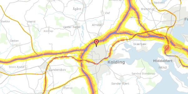 Trafikstøjkort på Sønderlunden 93, 6000 Kolding