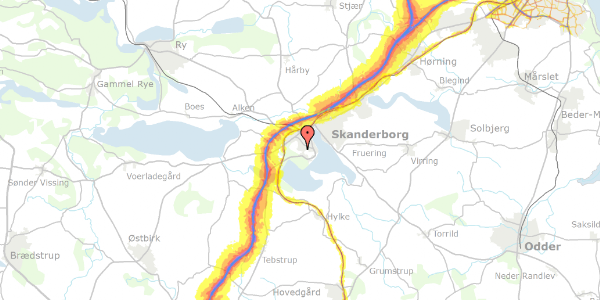 Trafikstøjkort på Sortesøvej 6, . 6, 8660 Skanderborg