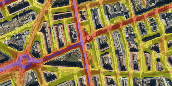 Trafikstøjkort på Nygårdsvej 45, 2100 København Ø