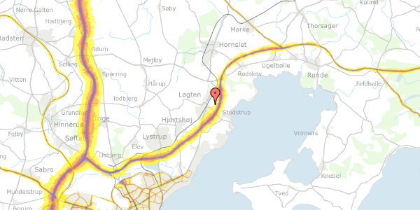 Trafikstøjkort på Løgten Østervej 29, 8541 Skødstrup