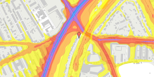 Trafikstøjkort på Hf. Grænsen 2, 2000 Frederiksberg