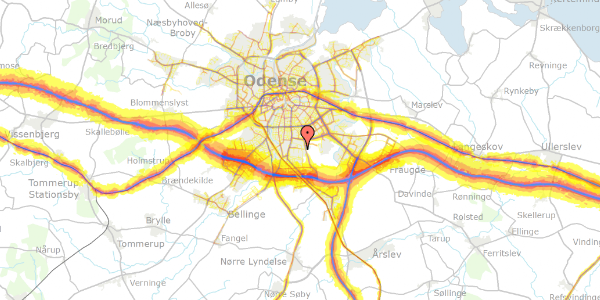 Trafikstøjkort på Landbrugsvej 127, 5260 Odense S