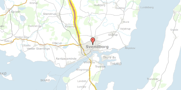 Trafikstøjkort på Trappebæksvej 29C, 5700 Svendborg