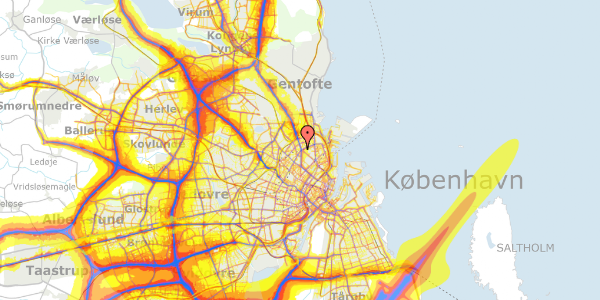 Trafikstøjkort på Aldersrogade 5, 2. , 2100 København Ø