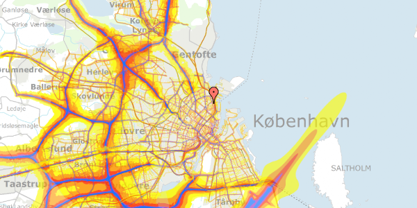 Trafikstøjkort på Randersgade 10B, 2100 København Ø