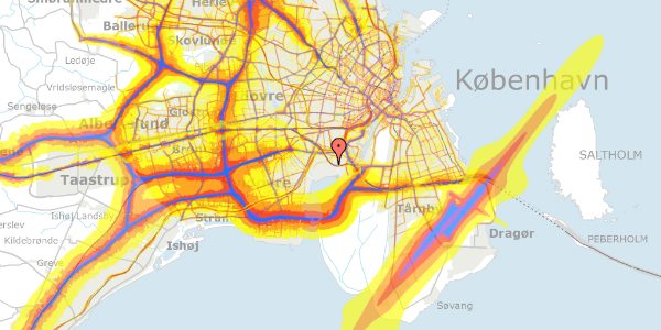 Trafikstøjkort på Hf. Kalvebod 23, 2450 København SV