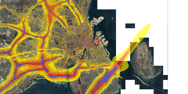 Trafikstøjkort på Markmandsgade 10, 6. tv, 2300 København S