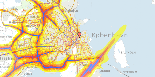 Trafikstøjkort på Nyhavn 10, 1051 København K