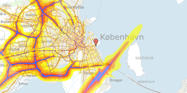 Trafikstøjkort på Yderlandsvej 16, 2300 København S