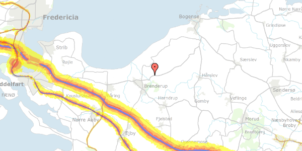 Trafikstøjkort på Brovej 6A, st. , 5464 Brenderup Fyn
