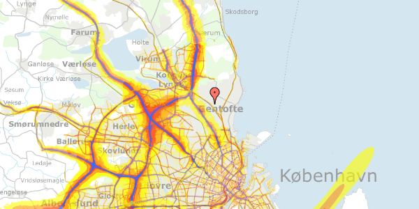 Trafikstøjkort på Kildeskovsvej 73, 2820 Gentofte