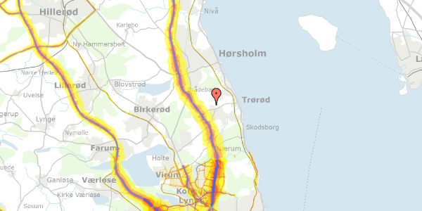 Trafikstøjkort på Hf. Vedbæk 59, 2950 Vedbæk