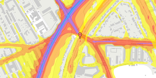 Trafikstøjkort på Hf. Grænsen 1, 2000 Frederiksberg