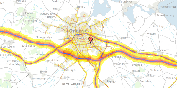 Trafikstøjkort på Billedskærervej 9, 5230 Odense M