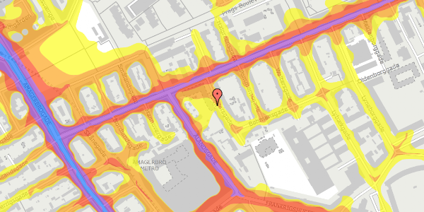 Trafikstøjkort på Geislersgade 6B, 2300 København S