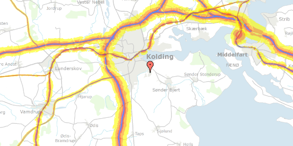 Trafikstøjkort på Dalby Møllevej 12, 6000 Kolding