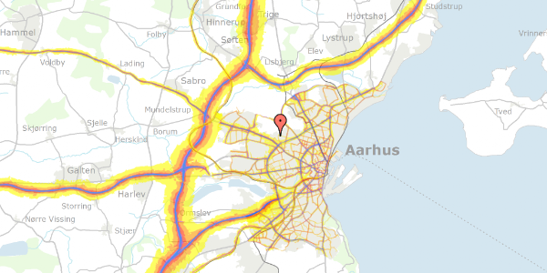 Trafikstøjkort på Oktobervej 55A, 8210 Aarhus V