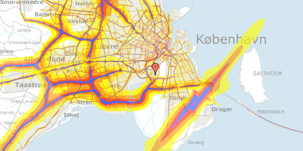 Trafikstøjkort på Kenny Drews Vej 61, 1. th, 2450 København SV