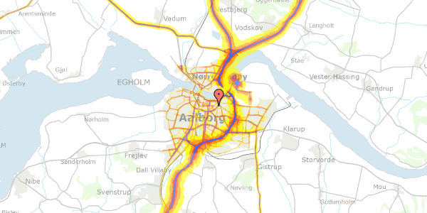 Trafikstøjkort på Fyensgade 60, 1. 2, 9000 Aalborg