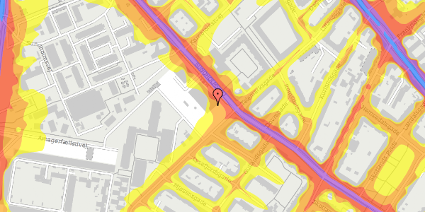 Trafikstøjkort på Brydes Allé 2, 2300 København S