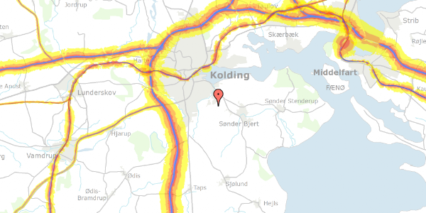 Trafikstøjkort på Frejas Ager 33, 6000 Kolding