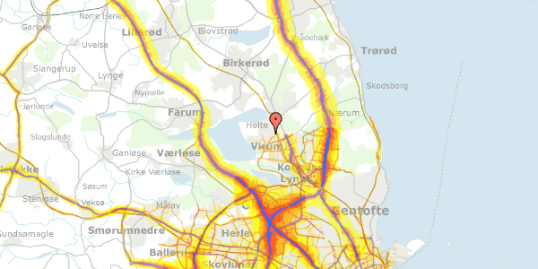 Trafikstøjkort på Kollemosevej 33L, 2840 Holte