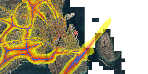 Trafikstøjkort på Amager Strandvej 58A, st. 4, 2300 København S