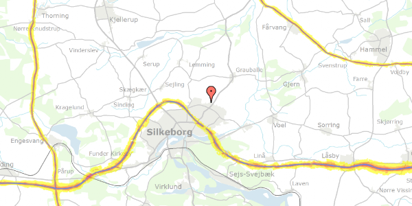 Trafikstøjkort på F.L.Smidths Vej 7, 8600 Silkeborg