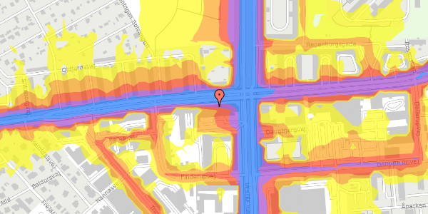 Trafikstøjkort på Silkeborgvej 39, 8000 Aarhus C