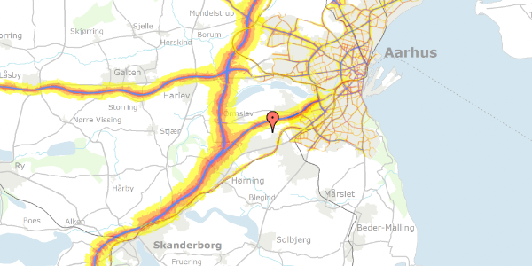 Trafikstøjkort på Kildeagersøvej 25, 8361 Hasselager