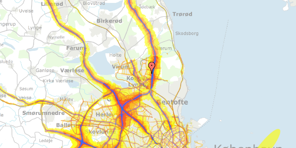 Trafikstøjkort på Akustikvej 354, kl. , 2800 Kongens Lyngby