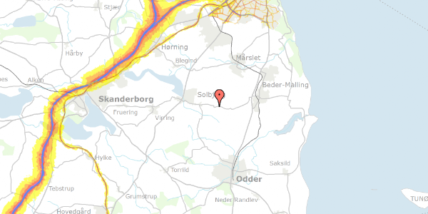 Trafikstøjkort på Østergårdsvej 204B, 8340 Malling