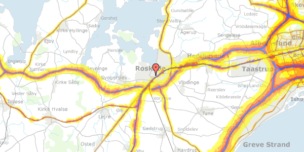 Trafikstøjkort på Ringstedgade 17A, 3. th, 4000 Roskilde