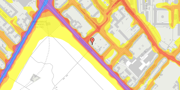 Trafikstøjkort på Nørrebrogade 92B, 2. th, 2200 København N