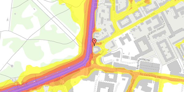 Trafikstøjkort på Pile Alle 53A, 2000 Frederiksberg