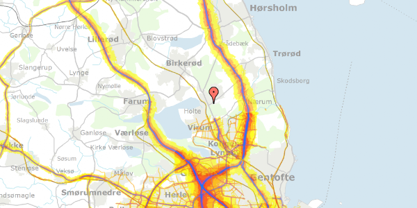 Trafikstøjkort på Kongevejen 340, 1. , 2840 Holte