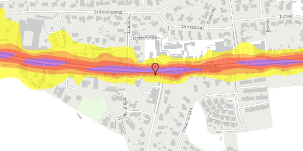 Trafikstøjkort på Vordingborgvej 20A, 4773 Stensved