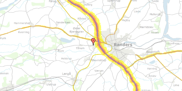 Trafikstøjkort på Carl Nielsens Vej 3, 8920 Randers NV