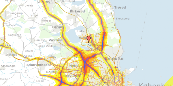 Trafikstøjkort på Klokkelyng 29, 2830 Virum