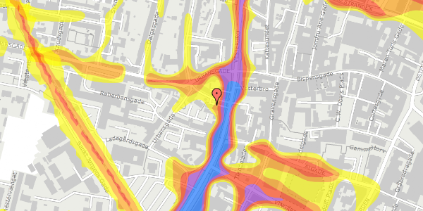 Trafikstøjkort på Jens Bangs Gade 3, 1. , 9000 Aalborg