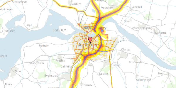 Trafikstøjkort på Hattemagervej 16, 9000 Aalborg