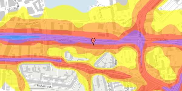 Trafikstøjkort på Stormgade 13, 1. th, 9000 Aalborg