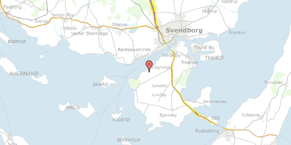 Trafikstøjkort på Bækkehavevej 28, 5700 Svendborg
