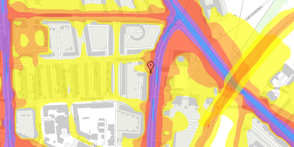 Trafikstøjkort på Bisiddervej 39, 5. th, 2400 København NV