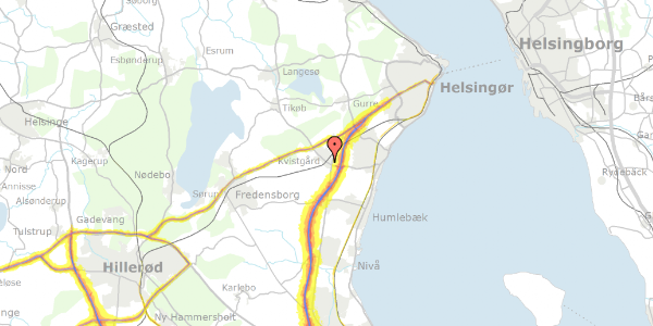 Trafikstøjkort på Lergravsvej 8A, 3490 Kvistgård