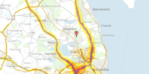 Trafikstøjkort på Kongevejen 481A, 2840 Holte