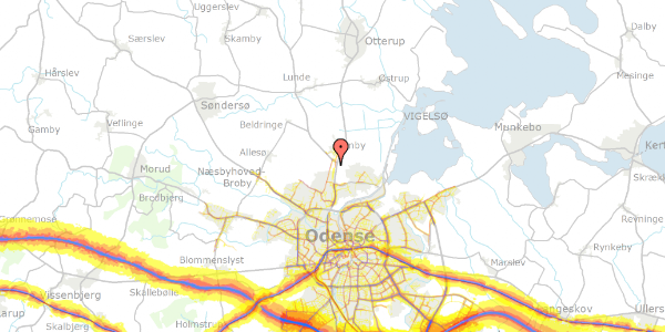 Trafikstøjkort på Slettensvej 276, 5270 Odense N