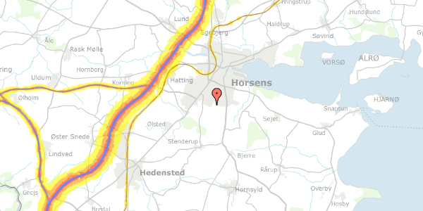 Trafikstøjkort på Kværnbæk 6, 8700 Horsens